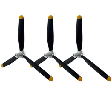 Imagem de RCkuler 3 Sets of 4-Blade Propeller Spare RC Plane Propellers, Compatible for Volantexrc Brushless Plus F4U Corsair RC Airplane Nose Cone Kit Props, with Saver and Adapter