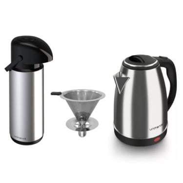 Imagem de Garrafa Térmica 1.8L + Chaleira 1.8l + Coador Eco 103 Inox (220)
