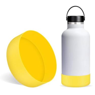 Imagem de Linkidea Bota de garrafa de água compatível com YETI Rambler Bottle 1,8 g, protetor de capa inferior de garrafa de água de silicone (amarelo)