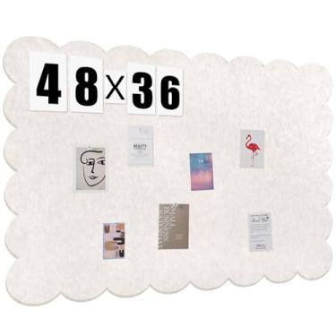 Imagem de Mooliwe Quadro de avisos de feltro recortado dobrável com pino alternativo para parede dobrável visão de imagem autoadesivo decorativo (bege, 122 x 91 cm)