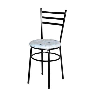 Imagem de Cadeira Epoxi Preta Para Cozinha Assento - Laumar, Floral Areia