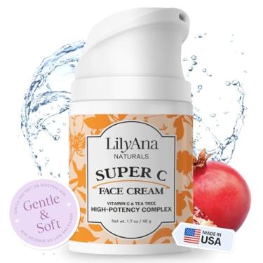 Imagem de LilyAna Naturals Hidratante de rosto e pescoço para mulheres e homens - Creme hidratante para rosto e pescoço para pele seca e clareamento de manchas escuras (Super C, 50 ml)