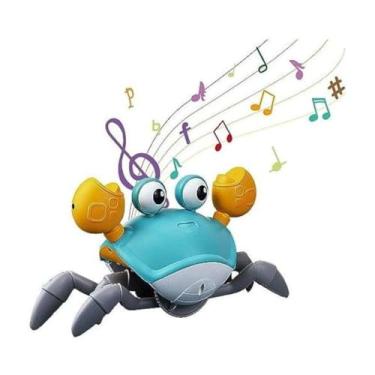 Imagem de Caranguejo Fujão Brinquedo Interativo Musical Infantil com Sensor de Obstáculos – Tummy Time Engatinhar, Educativo, Luzes e Som – Diversão para Bebês e Crianças (Cores Sortidas)