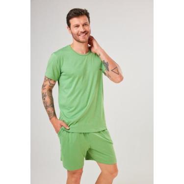 Imagem de Pijama Masculino Pele De Pêssego Guilherme - Praqnome, Verde, GG