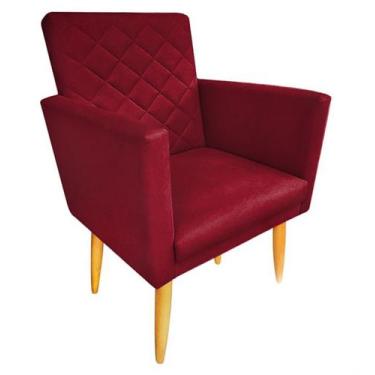 Imagem de Poltrona Decorativa Maitê Suede Marsalla para leitura - JBF