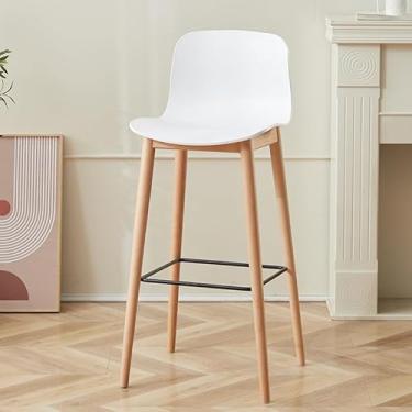 Imagem de ZzleoyuUUs-12 Barra de montagem fácil encosto de madeira maciça negociação recepção cadeira alta engrossada (branca)