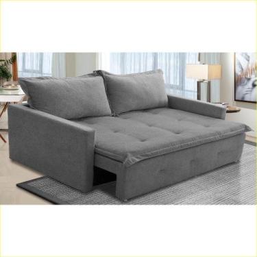 Imagem de Sofá Sem Caixa Retrátil e Reclinável 2,00m com Molas Maira Boucle Cinz