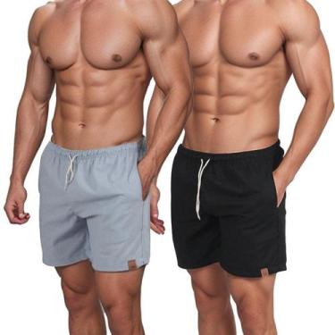 Imagem de Kit 2 Short De Linho Masculino Básico Mauricinho Premium Lavado De Alt