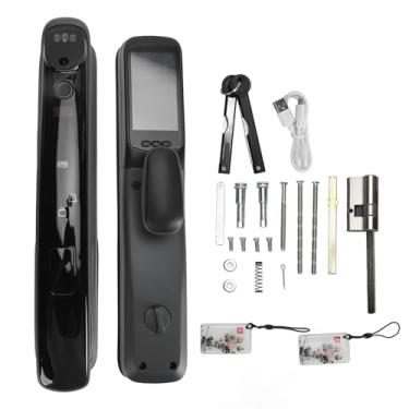 Imagem de Porta Smart Bloqueio 9 maneiras de desbloquear o cartão de deslizamento de senha de impressão digital NFC Key Virtual Senha temporária Remote Remote Reconhecimento de rosto Anti