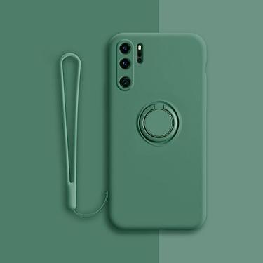 Imagem de Capa magnética de silicone para Huawei P30 P20 Pro P30Pro P20Pro P40 Nova 5T Mate Honor 20 Capa com suporte de anel P 30 A, verde escuro, para Honor 20