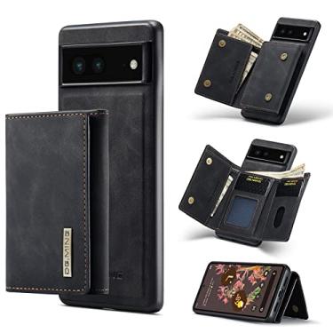 Imagem de Capa carteira de couro magnética destacável 2 em 1 para Google Pixel 7, com 7 compartimentos para cartão + compartimento para dinheiro, recurso de suporte, TPU à prova de choque e capa de telefone de