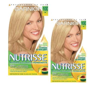 Imagem de Kit 2 Tintura Creme Nutrisse Garnier Sol 100 Kit