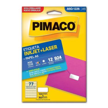 Imagem de Etiqueta inkjet/laser A5Q1226 com 12 folhas Pimaco