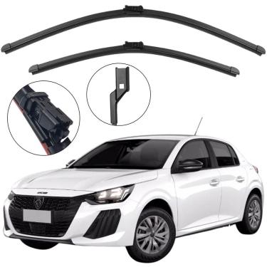 Imagem de Kit Palheta Dianteira Peugeot 208 2021 a 2025 Limpador de Parabrisa de Silicone