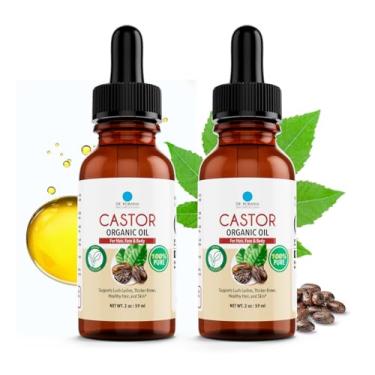 Imagem de Dr. Robaina Óleo de rícino orgânico – prensado a frio para crescimento do cabelo, cuidados com cílios e sobrancelhas, hidratação da pele e força das unhas – Hidratante vegano puro – Feito nos EUA, 118