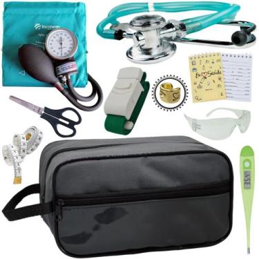 Imagem de Kit Academico Enfermagem Premium Preto Completo - Love Saude, VERDE IN