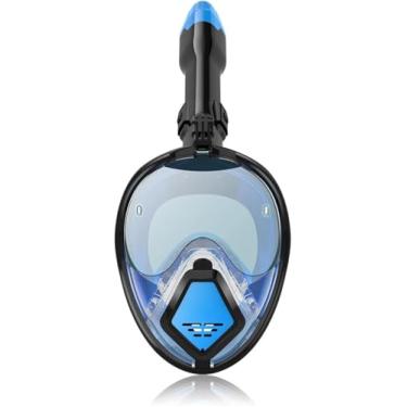 Imagem de Acessórios De Mergulho Snorkeling Mergulho Máscara Subaquática Snorkel Facial Completo Máscara Óculos Antiembaçantes Para Adultos Equipamento De Natação Óculos De Mer, 9 Generations of Blue, M/L
