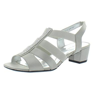 Imagem de David Tate Sandálias de Salto Femininas, Cetim prateado, 8.5 Wide