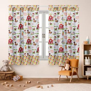 Imagem de Cortina Infantil Estampada, 2,00x1,50m, Poliéster, para Quarto de Menina ou Menino, Decorativa (FAZENDA DOS SONHOS)