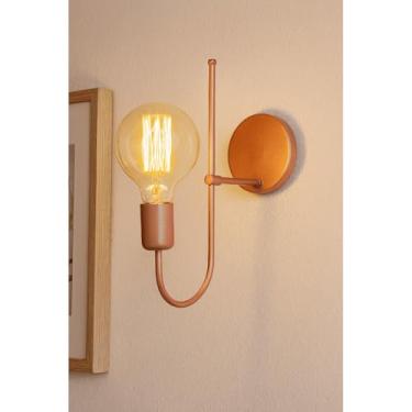 Imagem de Luminária de Parede Arandela Slim E-27 Escritório Abajur de Cabeceira Quarto Recepção (Rose Gold)