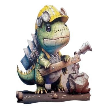 Imagem de Quebra-Cabeça 3D MDF Dinossauro Infantil – Brinquedo Educativo e Decorativo de Montar para Crianças e Família | Dino Rock