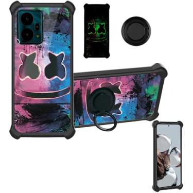 Imagem de Aroepurt Capa compatível com NUU Mobile X10 5G capa de telefone [PC rígido + silicone macio][suporte para anel] [efeito luminoso] YGH-BQ