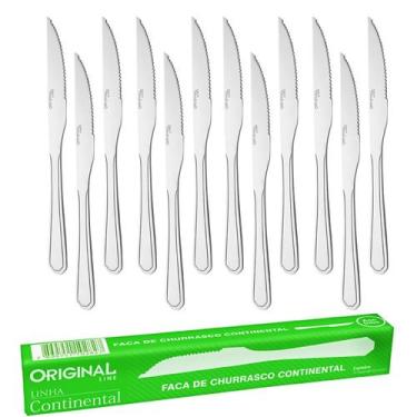 Imagem de Conjunto De 12 Facas Churrasco Inox Linha Continental Line - Original