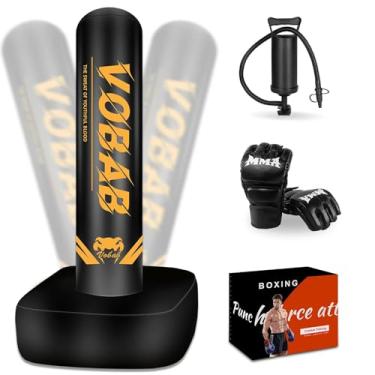 Imagem de Saco de boxe de pé para adultos, saco de pancadas independente de 178 cm com luvas de boxe e bomba de ar manual para iniciantes, kickboxing para treinamento, MMA Muay Thai Fitness