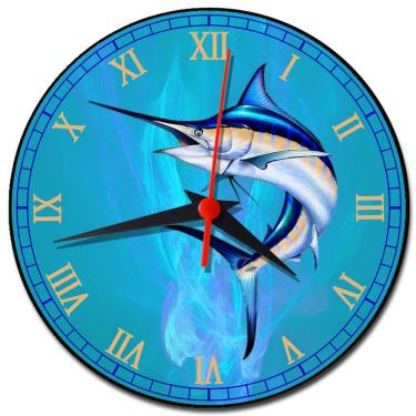 Imagem de Relógio de Parede Peixe Espada Tema Pescaria Festa Pescador