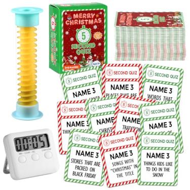 Imagem de Christmas 5 Second Game 108 Simple Question Cards Digital Timer and 5 Second Hourglass Xmas Question Card Games for Adults Family Christmas Party Fun Travel Game Night Think Fast and Shout Out Answer