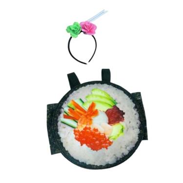 Imagem de IEUDNS Fantasia de Halloween Sushi Roll Traje Cosplay exclusivo para festas de fim de ano Máscara, Tamanho Adulto