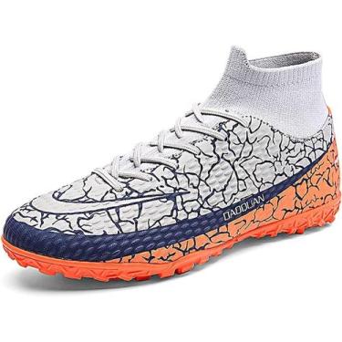 Imagem de Tênis de futebol masculinos de futebol com pontas longas, couro e borr