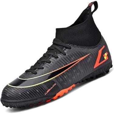 Imagem de Tênis de futebol masculinos de futebol com pontas longas, couro e borr