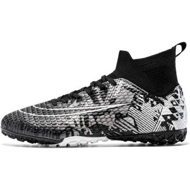 Imagem de Tênis de futebol masculinos de futebol com pontas longas, couro e borr