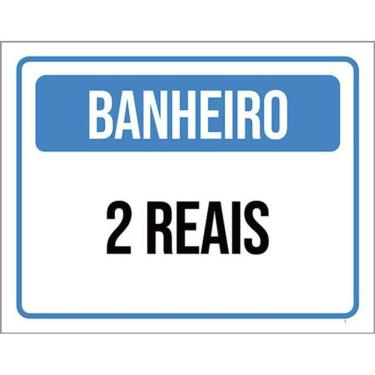 Imagem de Kit 5 Placas Sinalização - Banheiro 2 Reais