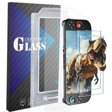 Imagem de Hiway Protetor de tela de vidro temperado compatível com Nintendo Switch 2 2025, sistema OneTouch de alinhamento automático, sem bolhas, dureza 9H antiarranhões, anti-impressão digital, transparente