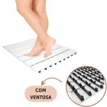 Imagem de Piso Tapete Estrado Antiderrapante P Box Ventosas Cor Branco - Levox
