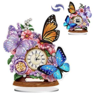 Imagem de Kit de arte Butterfly DIY Crystal Diamond com relógio 26x26x2cm - Marc