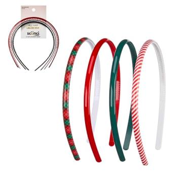 Imagem de Conair Faixa de cabeça skinny Scunci Effortless Beauty – faixas de plástico para mulheres e homens – acessórios de cabelo para mulheres – Tartaruga sortida – 4 unidades