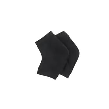 Imagem de Meias de calcanhar para cuidados com a pele dos pés, gel hidratante de silicone colorido, protetores de reparo de calcanhar rachado e seco, inserções de almofadas para fascite plantar (Preto)