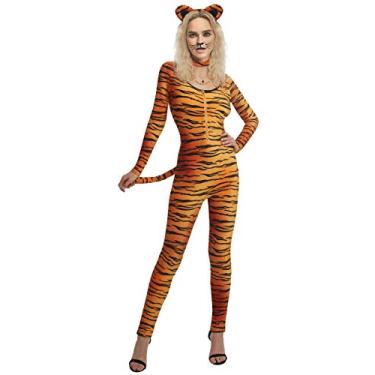 Imagem de Spirit Halloween Fantasia de gato de tigre adulto - M