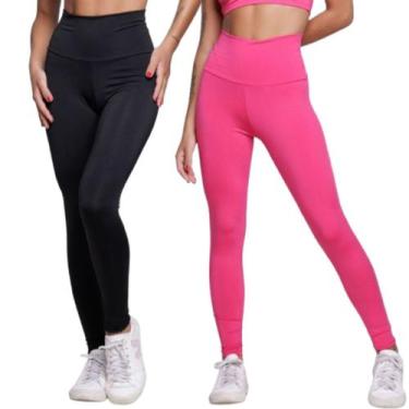 Imagem de KIT 2 Calça Legging Dia a Dia Vekyo Cós Alto Roupa Para Musculação Tre