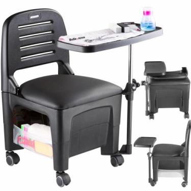 Imagem de Cadeira Dompel Bari Cirandinha Manicure Compacta e Leve, Preto