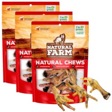 Imagem de Kit 3 Pacotes Pé de Frango Desidratado Petisco Natural Crocante 15 Unidades para Cães Sem Aditivos para Todos os Portes Snack Saudável Super Premium