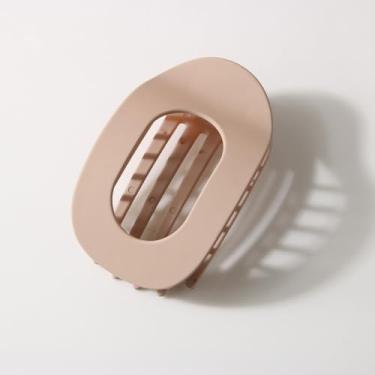 Imagem de Conjunto de clipes de cabelo plano feminino de 2 peças - clipes de garra redondos, fixação forte, clipe jacaré, bico de pato simples e elegante para cabelos grossos / finos-B