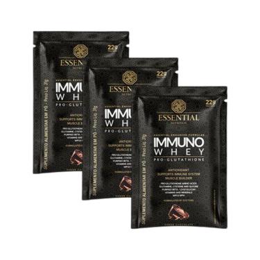 Imagem de Kit 3X: Immuno Whey Pro-glutathione Cacao Sachê Essential 31g