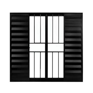 Imagem de Veneziana 6 Folhas com grade Alumínio Brilhante, Branco ou Preto Linha