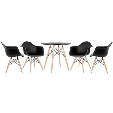 Imagem de Loft7, Mesa redonda Eames 80 cm + 4 cadeiras Eiffel DAW