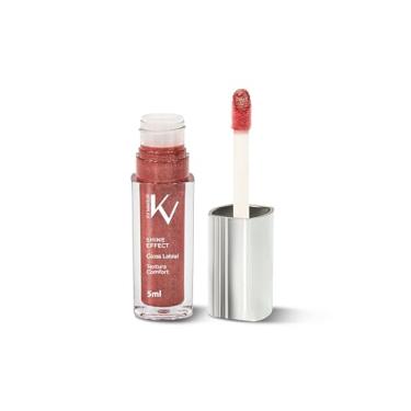 Imagem de KV Makeup Gloss Labial Shine Effect com Textura Comfort, Rosa Floral, 5ml, Brilho Intenso