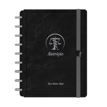 Imagem de Caderno De Disco Iscool Inteligente Personalizado 80 Folhas Profissões Preto Prata Nutrição Médio M
